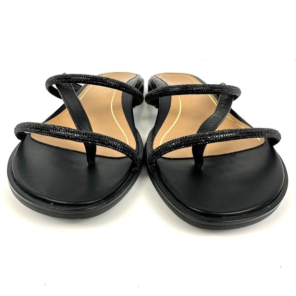 Vionic Prism Sandals Leather Crystal Orthotic Black NWOB Size 7.5M - Picture 3 of 12